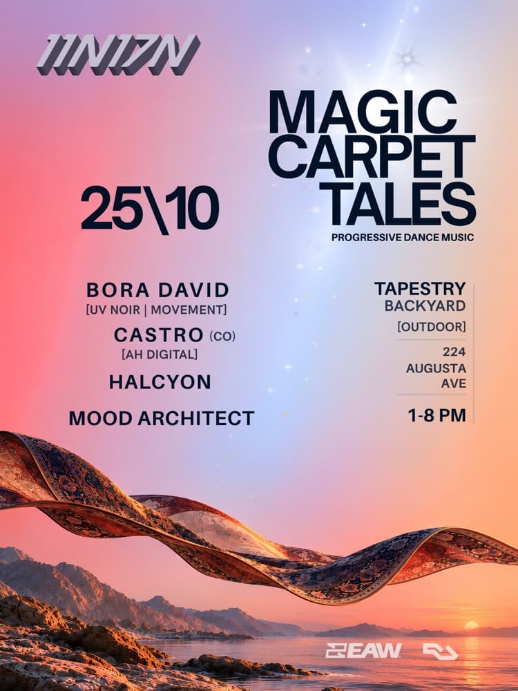 11N17N presents Magic Carpet Tales with BORA DAVID (UV Noir / Movement) — Outdoor flyer