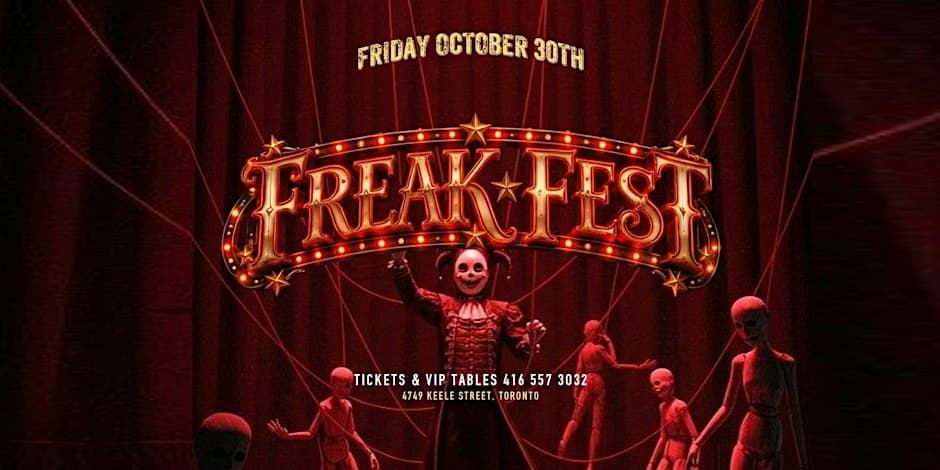 5th Annual Freakfest 2026 flyer, Nuvo Toronto, 2026-10-30