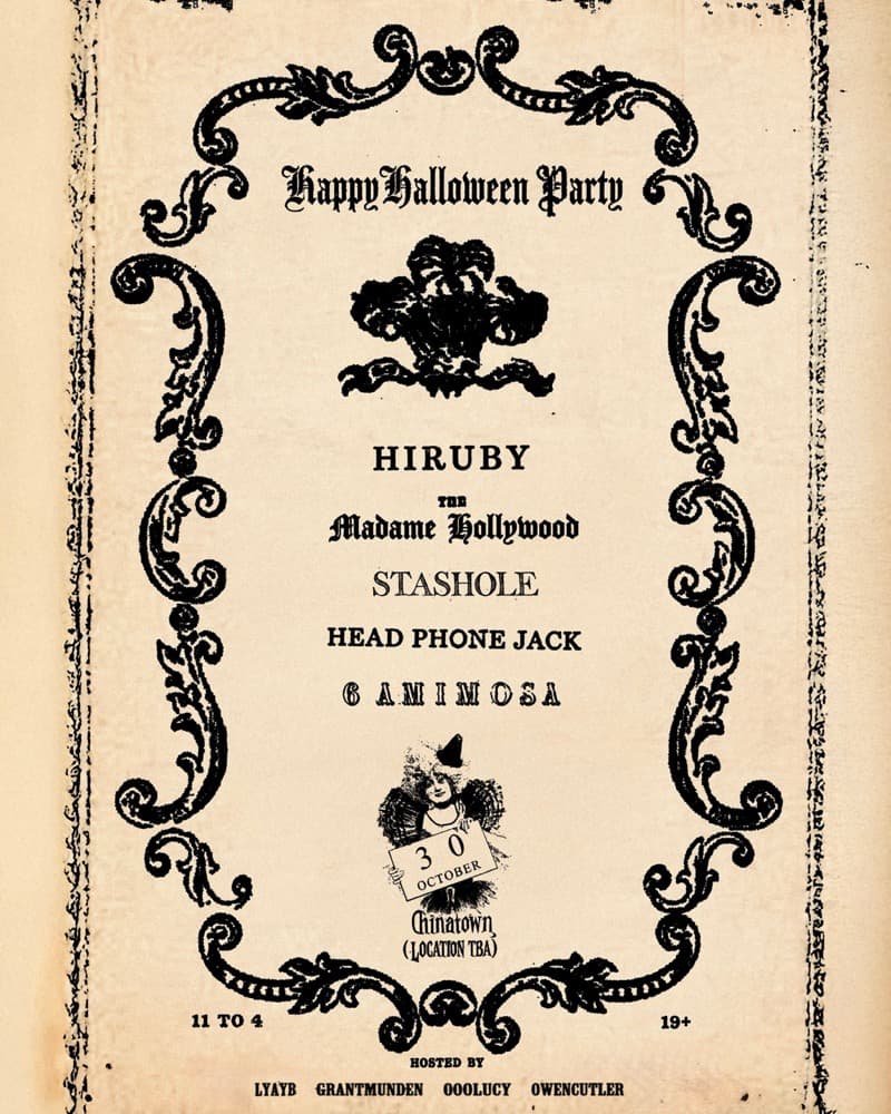 6amimosa x hiruby present HALLOWEEN flyer