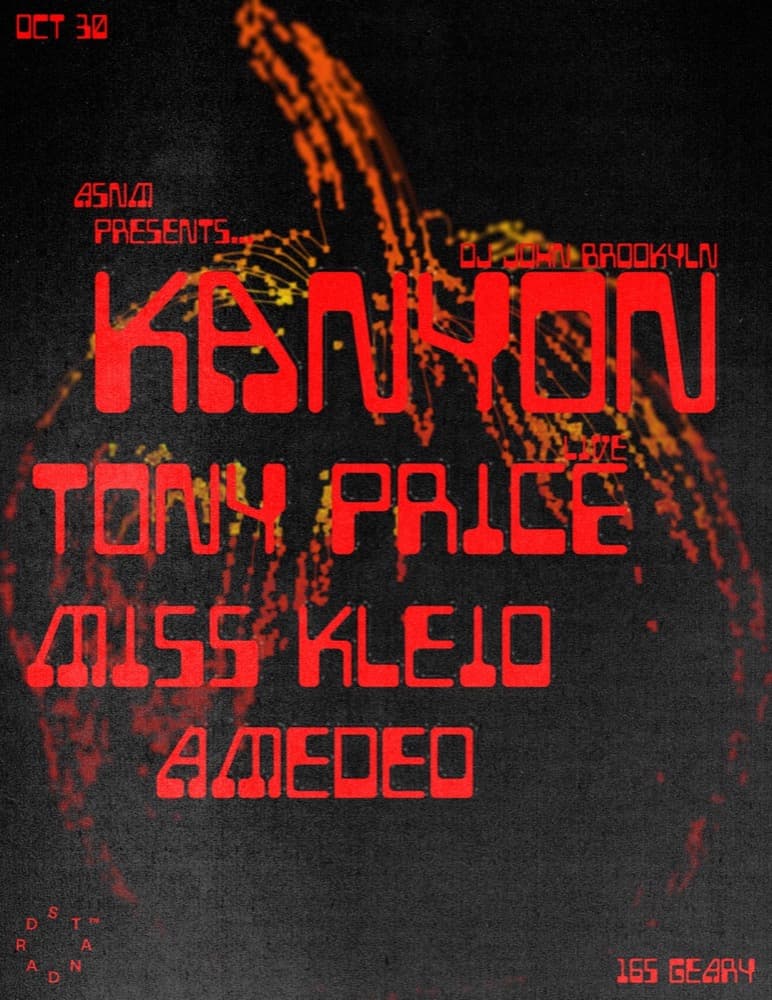 An ASNM Halloween with Kanyon (NYC), Tony Price, Miss Kleio, & Amedeo flyer