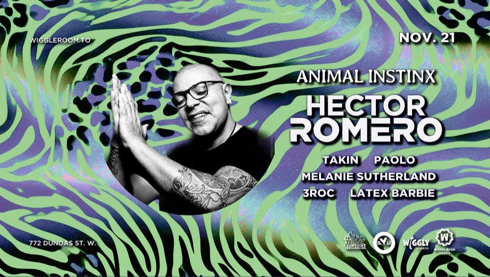 Animal Instinx: Hector Romero flyer, Wiggle Room, 2026-11-21