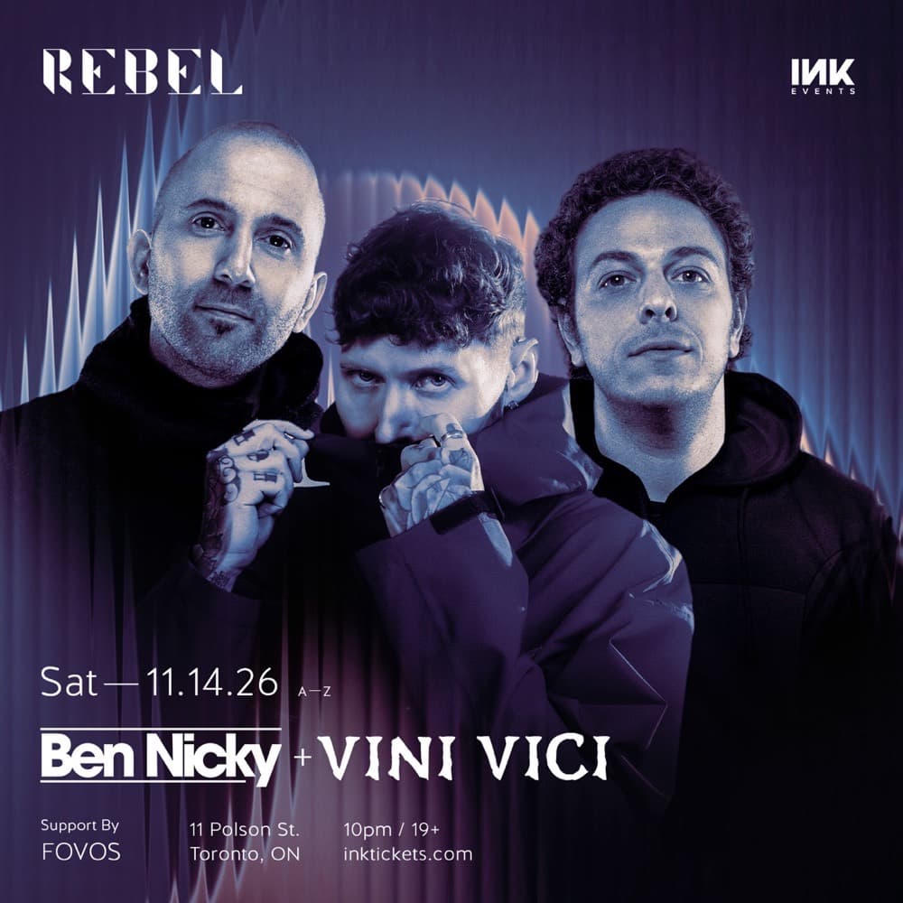 Ben Nicky x Vini Vici x Fovos flyer, Rebel, November 14