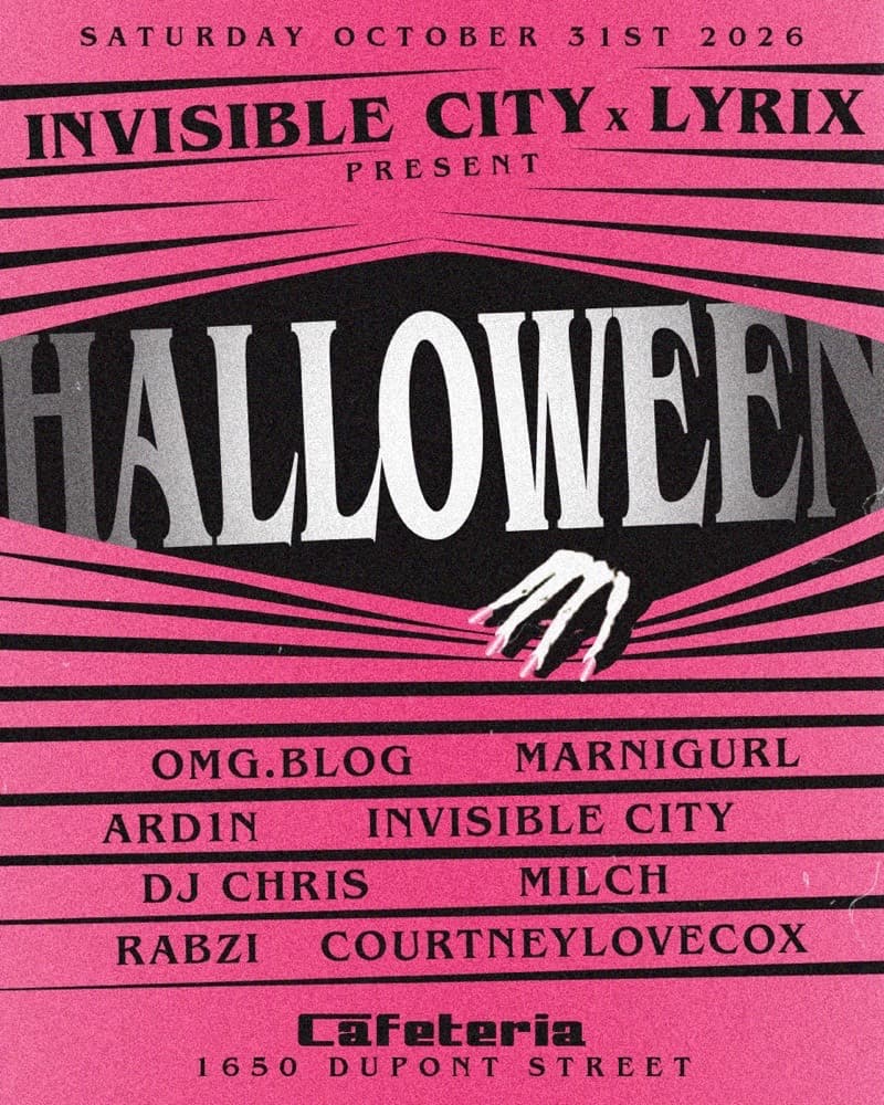 Cafeteria Halloween: Invisible City x LYRIX flyer