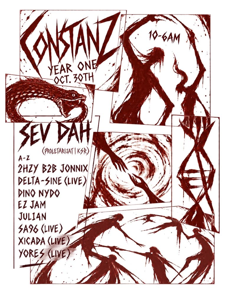 Constanz // Year One // Sev Dah flyer