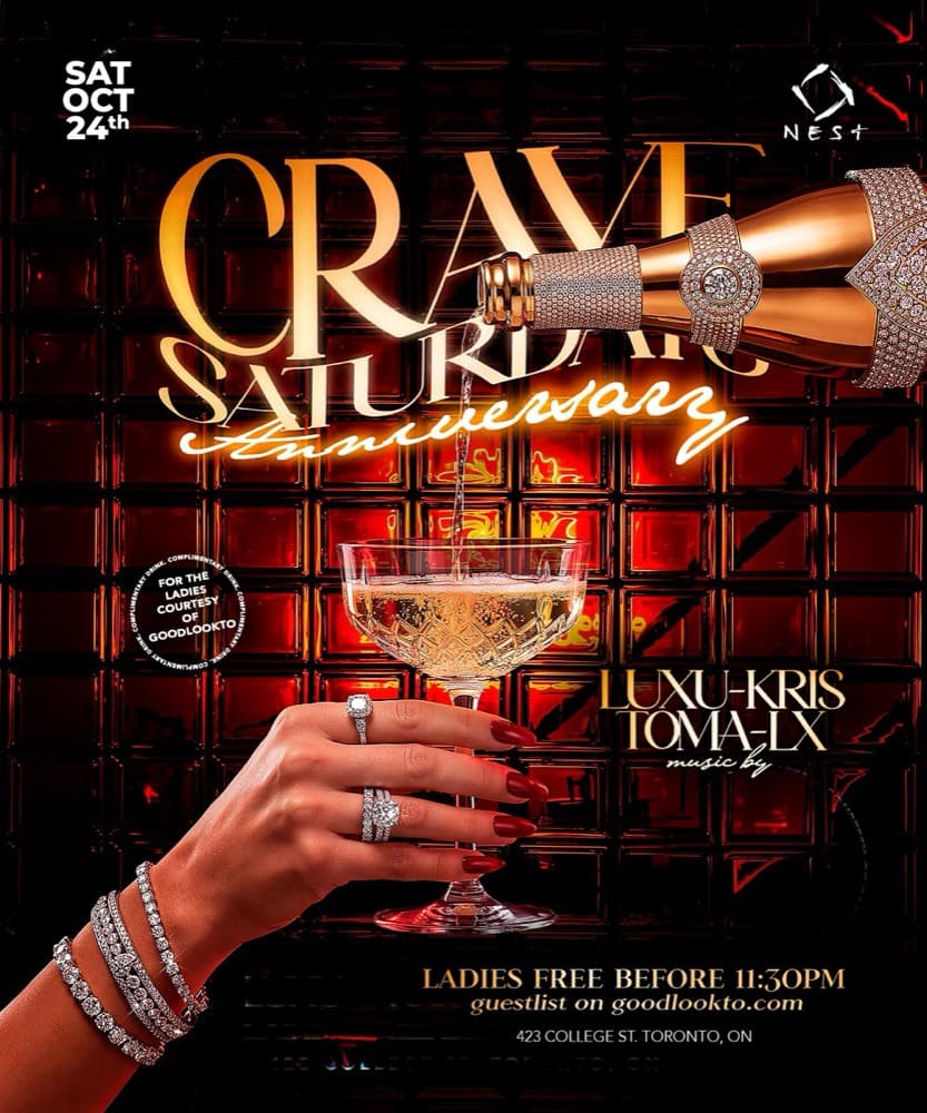 Crave Saturdays Anniversary flyer, October 24 at Nest