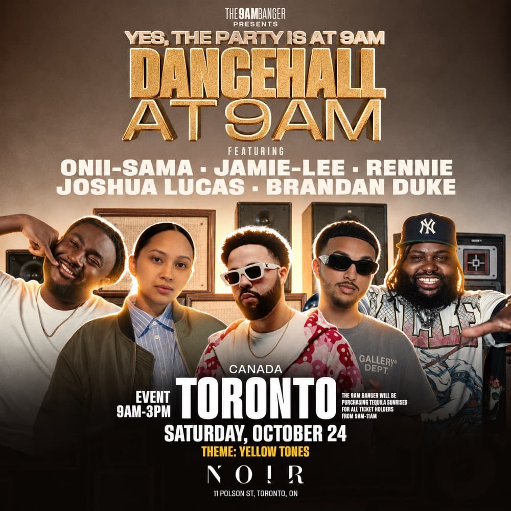 Dancehall at 9AM Toronto flyer, Saturday October 24, 9 a.m. to 3 p.m., Noir