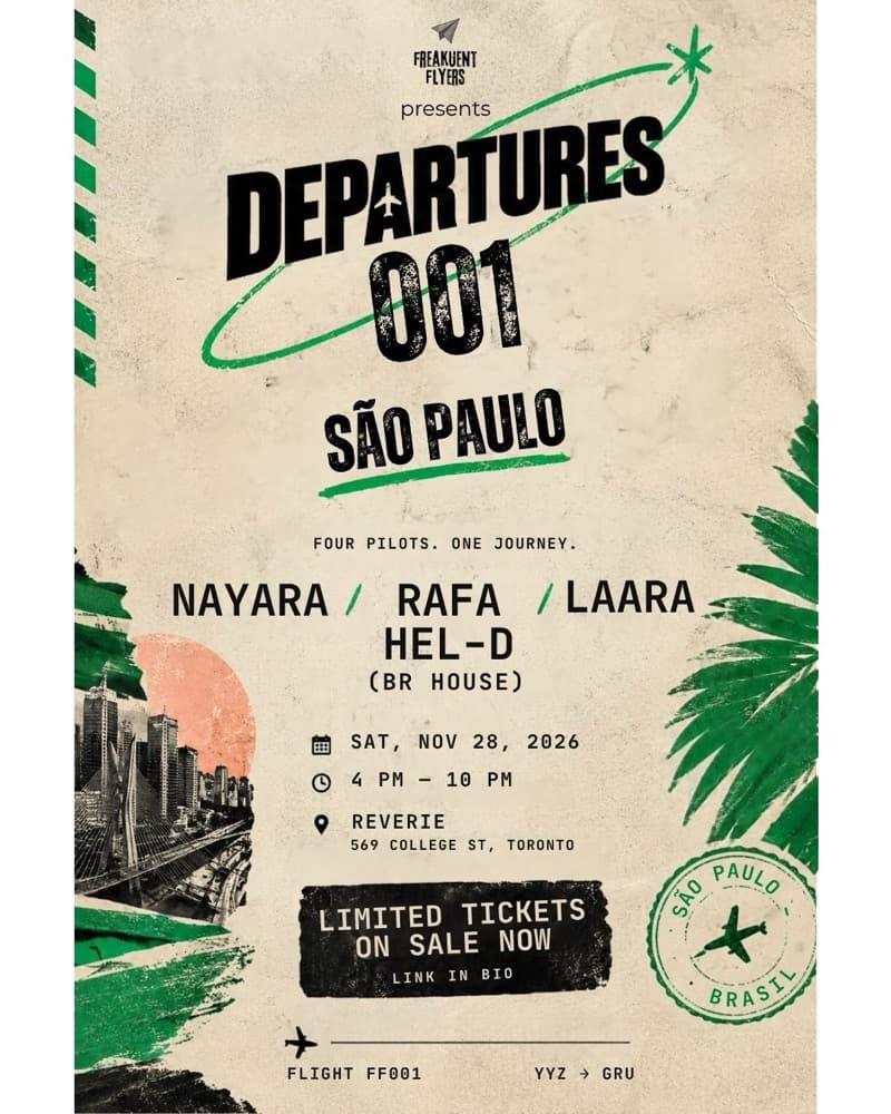Departures: São Paulo flyer, Reverie at the Park, 2026-11-28