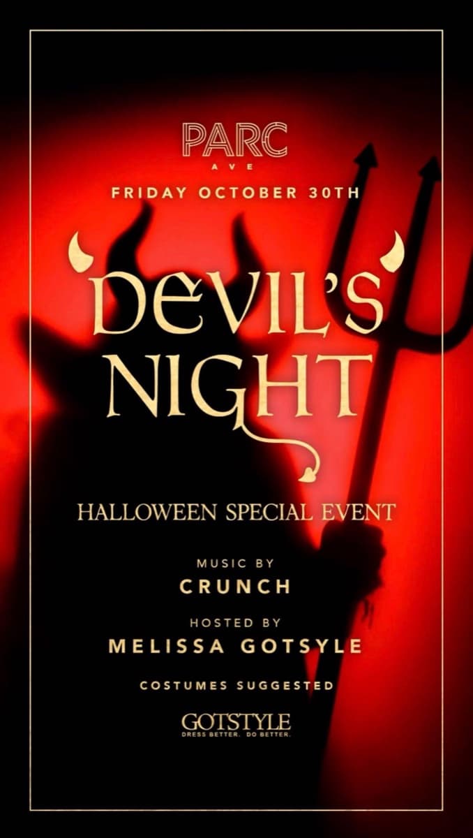 Devil's Night at Parc Ave flyer, Parc Ave