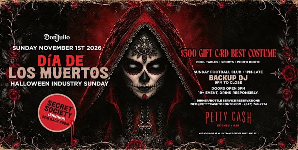 Dia de los Muertos Halloween Industry Sunday at Petty Cash, Sunday November 1st 2026