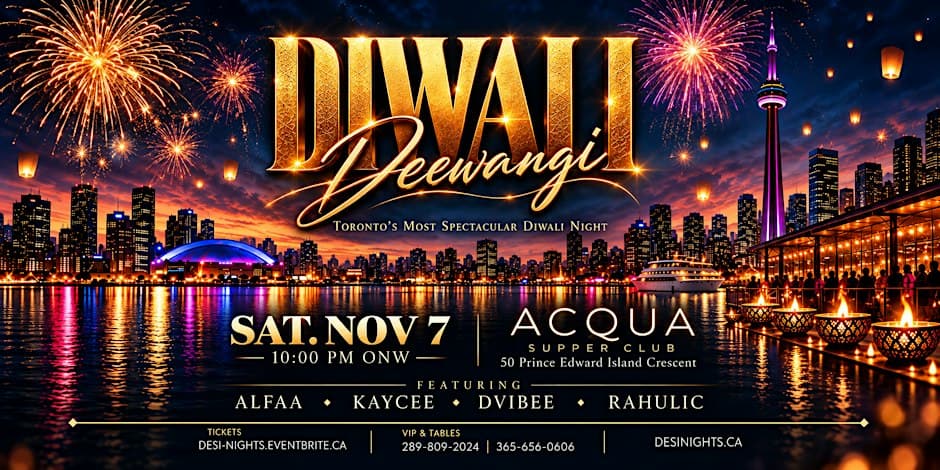 DIWALI DEEWANGI flyer, Acqua Supper Club, 2026-11-07