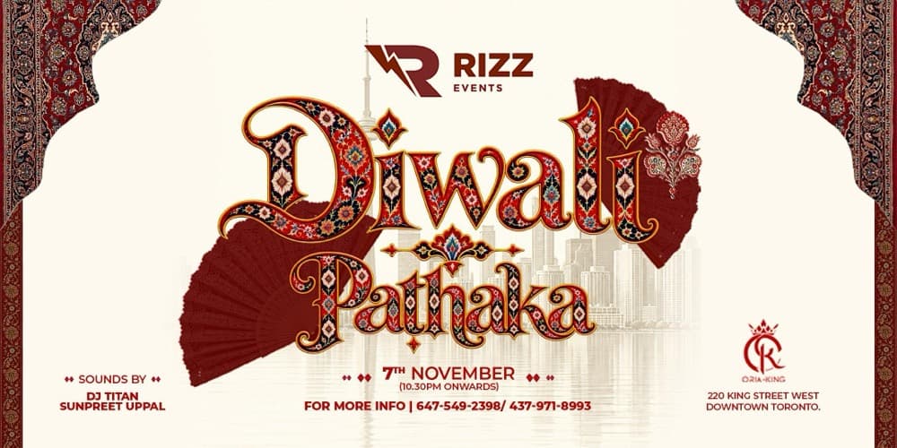 Diwali Pathaka Bollywood party flyer, Saturday November 7 at Oria