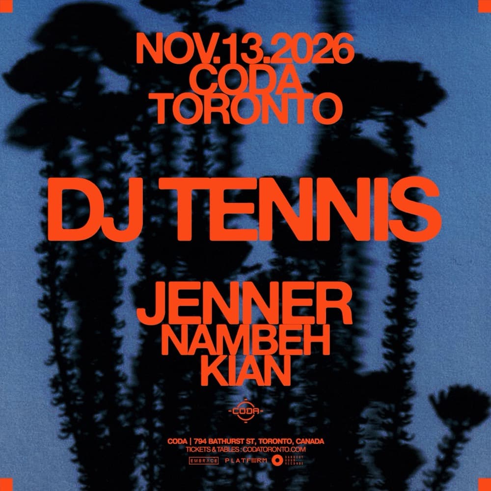 DJ Tennis flyer, Coda, 2026-11-13
