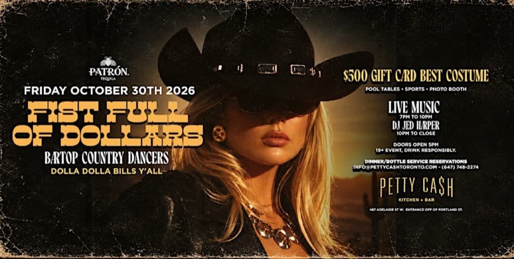Fist Full of Dollars Halloween at Petty Cash, Friday October 30th 2026
