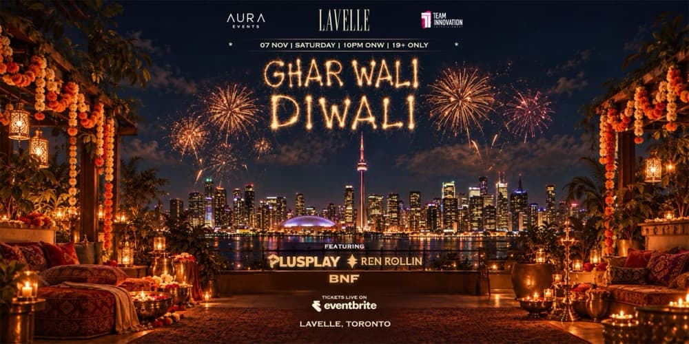 Ghar Wali Diwali at Lavelle flyer, Saturday November 7, featuring Plusplay, Ren Rollin and BnF