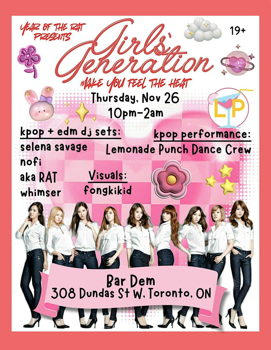 Girls Generation: kpop & edm night flyer, Bar Dem, 2026-11-26