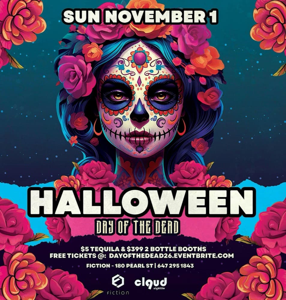 Halloween Day of the Dead at Fiction flyer, Sunday November 1