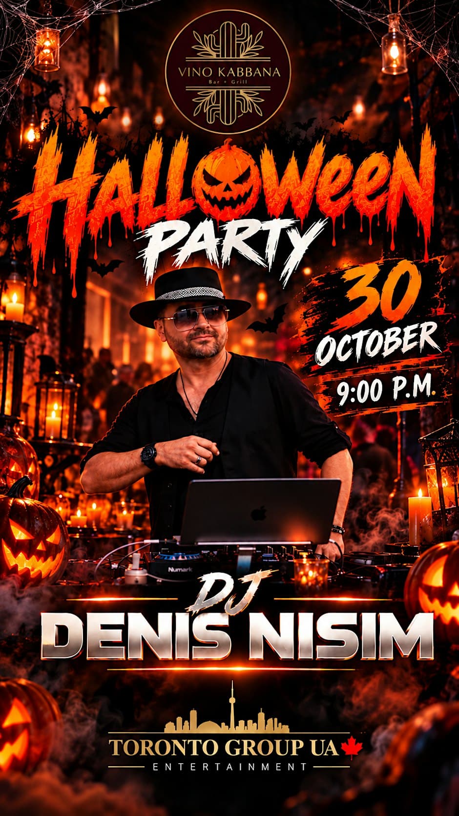 HALLOWEEN PARTY TORONTO 2026 | The Ultimate Halloween Night flyer, Vino Kabbana Club, 2026-10-30
