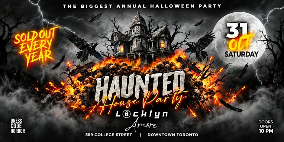 Haunted House Party flyer, Amore, 2026-10-31