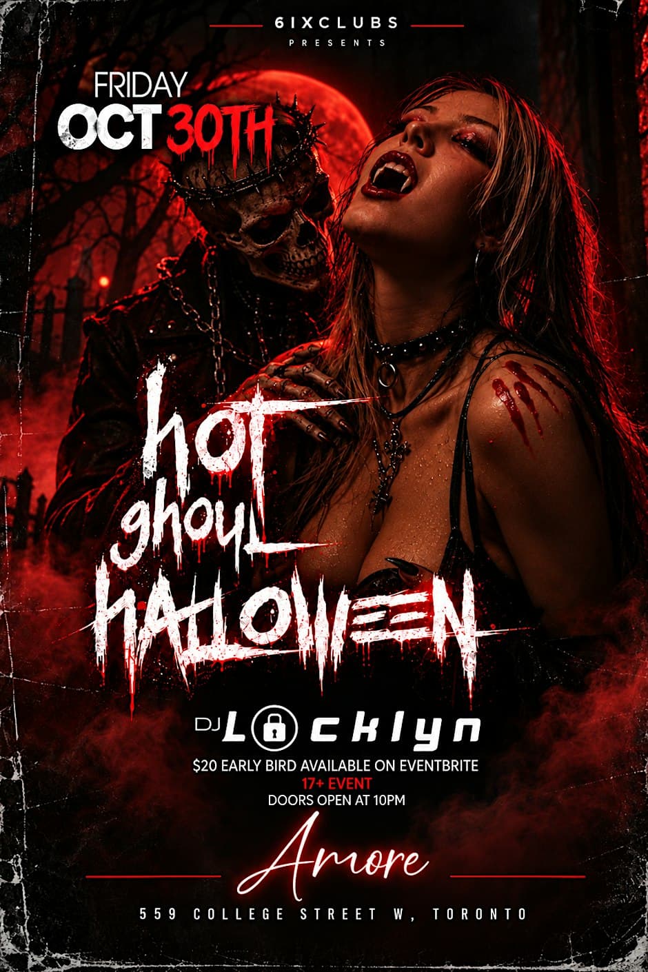 Hot Ghoul Halloween-6ixClubs flyer, Amore, 2026-10-30