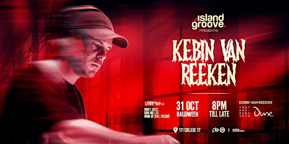 Island Groove Presents Kebin Van Reeken flyer, The Copper Boot, 2026-10-31