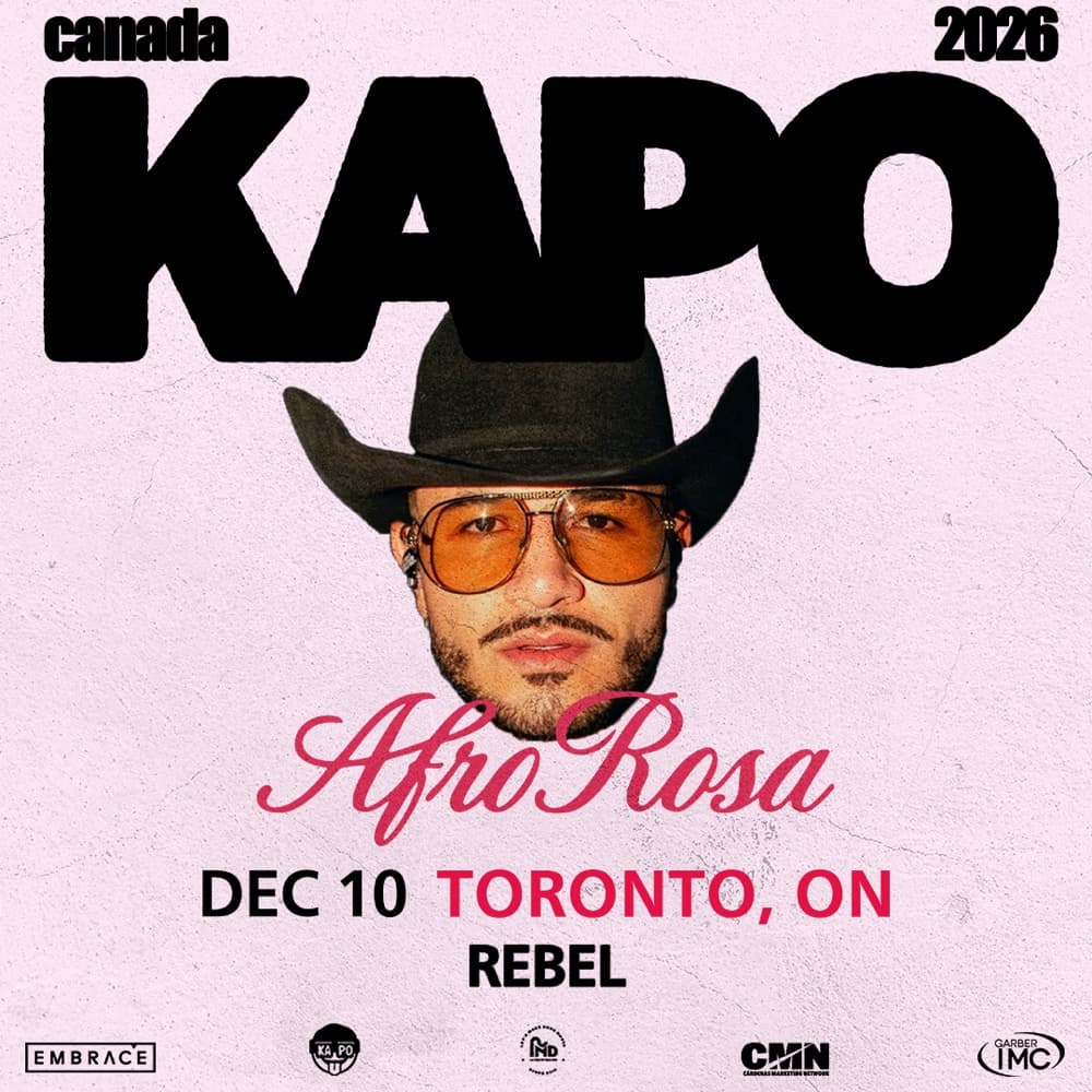 Kapo Afro Rosa Canada 2026 tour flyer, December 10, Toronto, Rebel