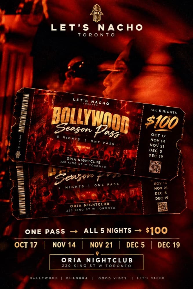 Lets Nacho Bollywood season pass flyer, Oria
