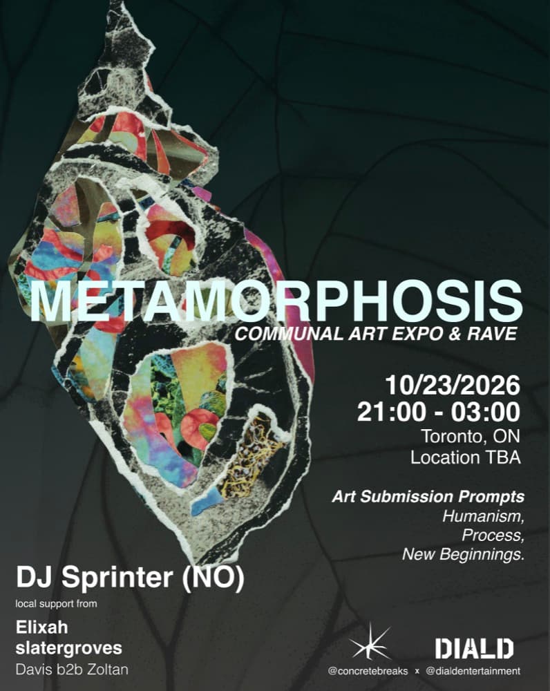 METAMORPHOSIS with DJ Sprinter: Communal Art Expo & Rave flyer