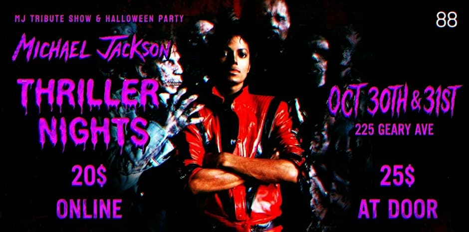 Michael Jackson THRILLER NIGHTS flyer, Division 88, 2026-10-30