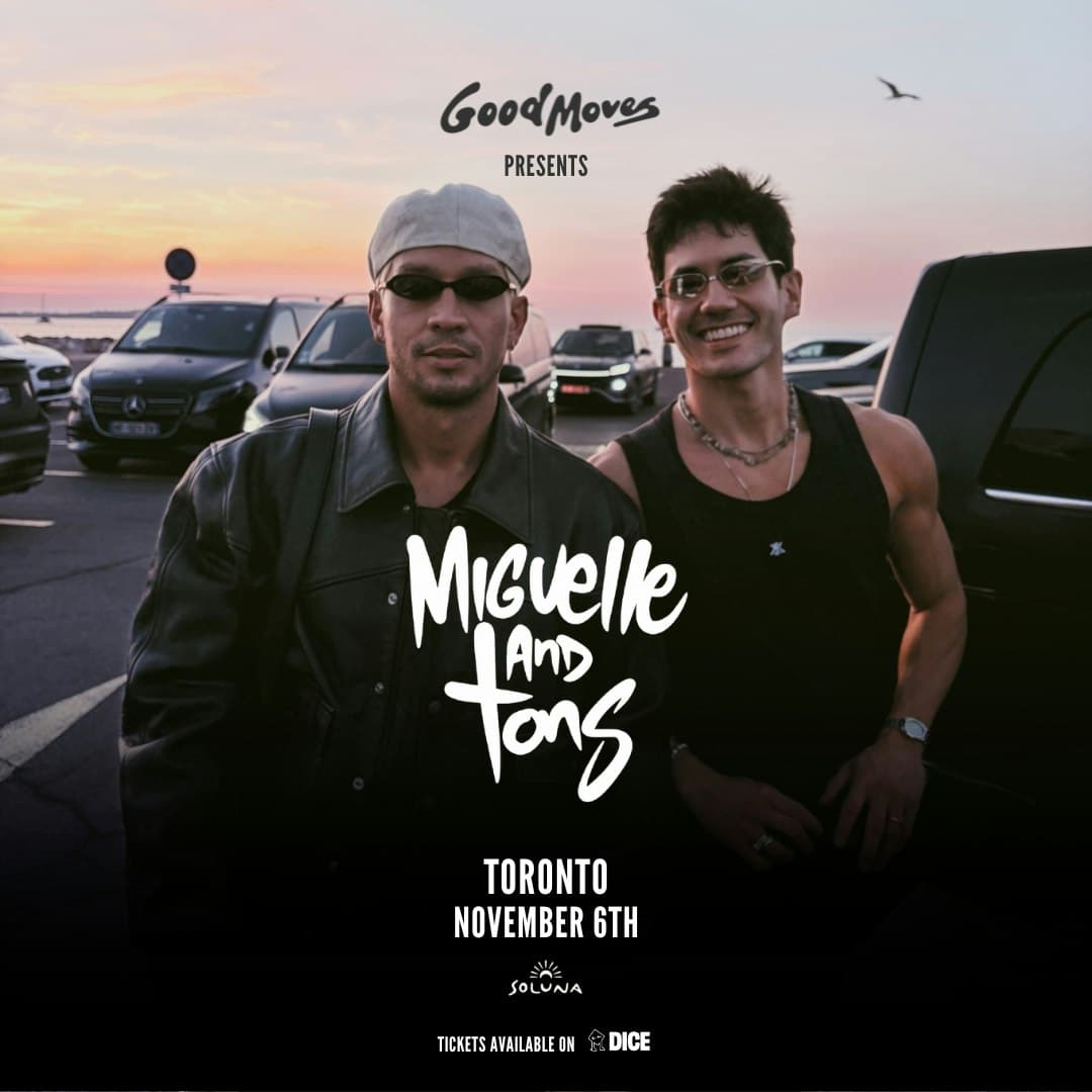 Good Moves presents Miguelle and Tons: the duo photographed at sunset, Toronto, November 6th, at Soluna