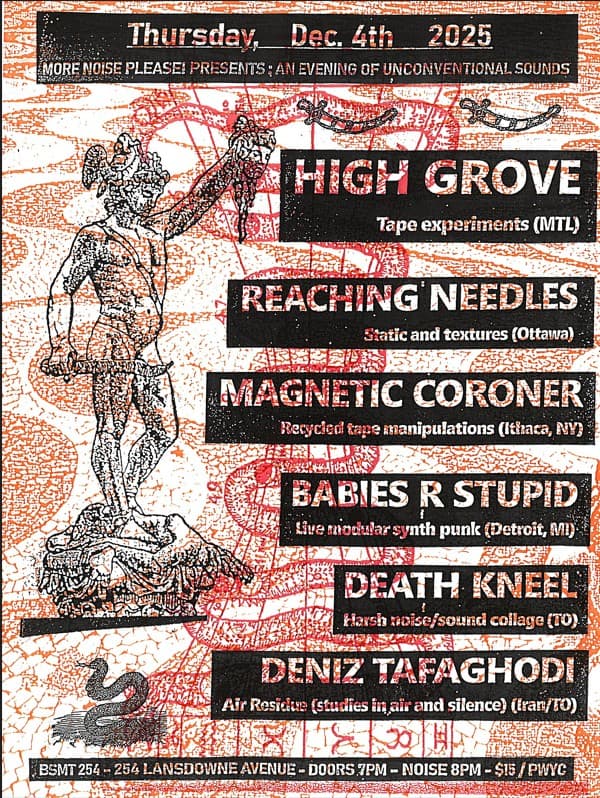 More Noise Please! presents: An Evening of Unconventional Sounds flyer, Bsmt 254, 2026-12-04