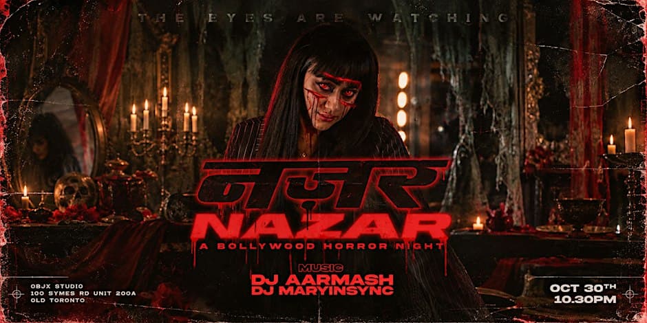 NAZAR: Bollywood Halloween Party | Bolly-Tech & Desi Rave flyer, OBJX Studio, 2026-10-30