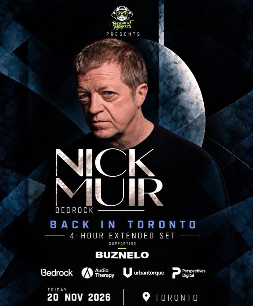 Nick Muir flyer, a venue to be announced, 2026-11-20