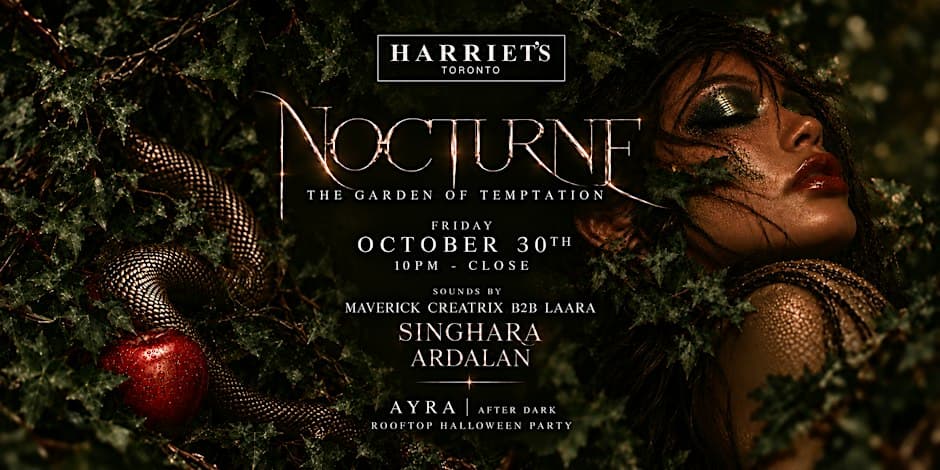 NOCTURNE | Rooftop Halloween Party flyer, Harriet's Rooftop, 2026-10-30