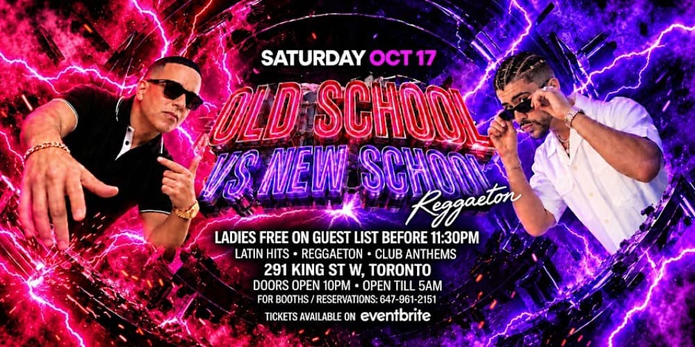 Old School vs New School Reggaeton flyer