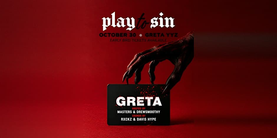 Play to Sin — Halloween Night flyer, Greta, 2026-10-30
