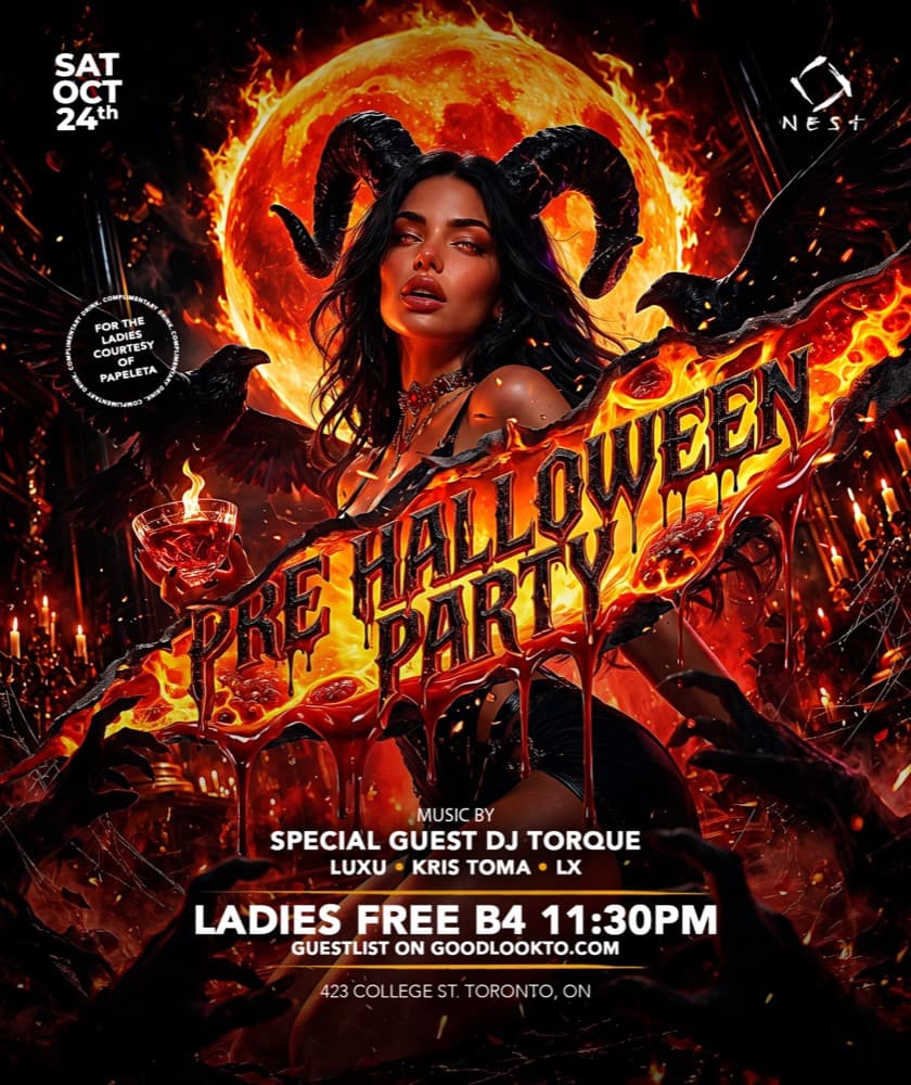 Crave Saturdays Pre Halloween Party flyer, Saturday October 24 at Nest