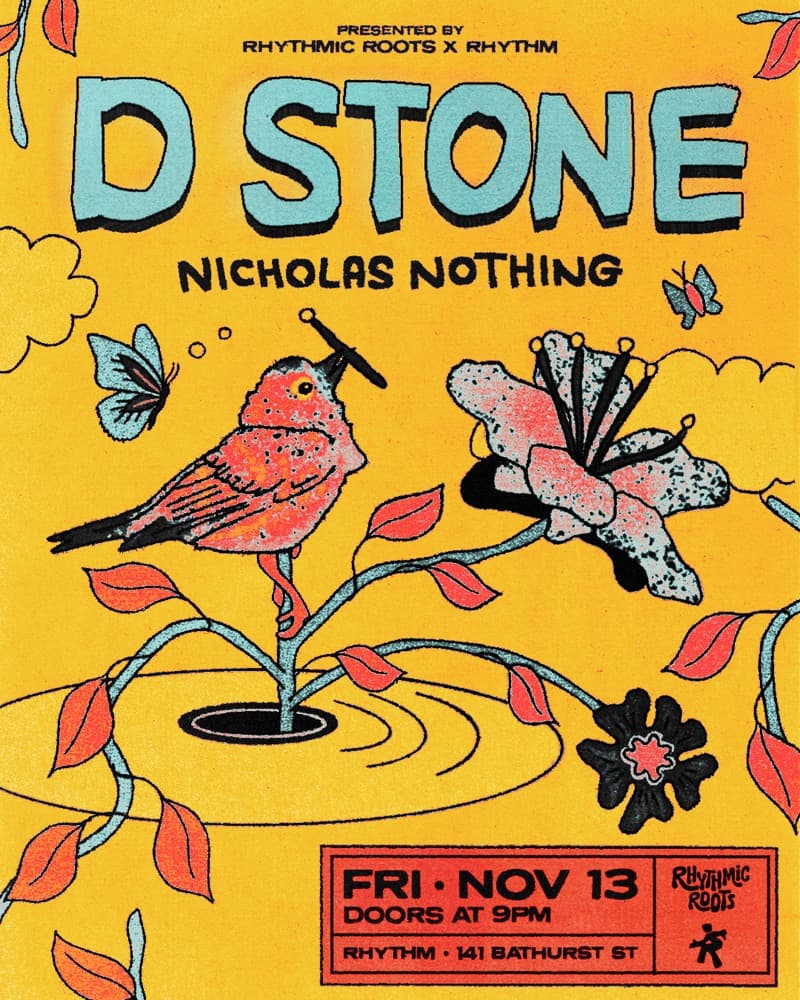 Rhythmic Roots x Rhythm present: D Stone with Nicholas Nothing flyer, Rhythm, 2026-11-13