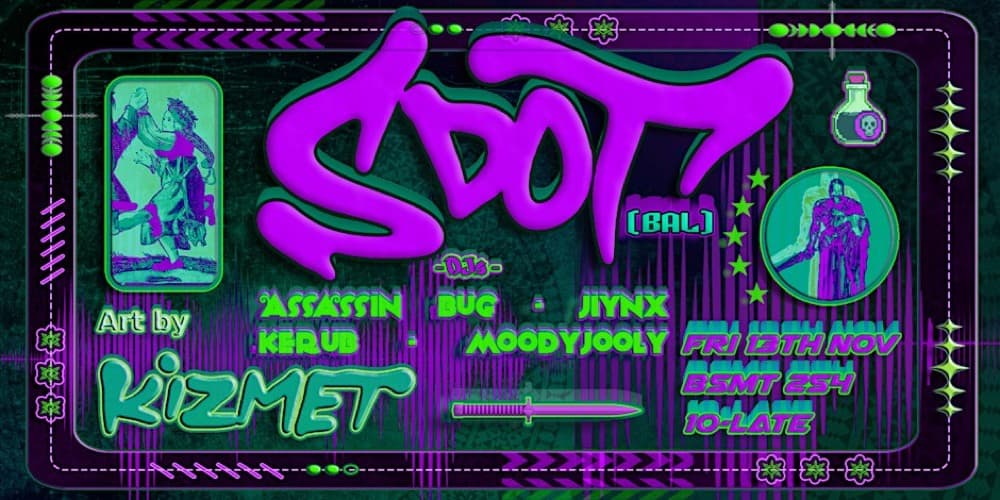 SDOT, Assassin Bug, Jiynx, Kerub, moodyjooly flyer