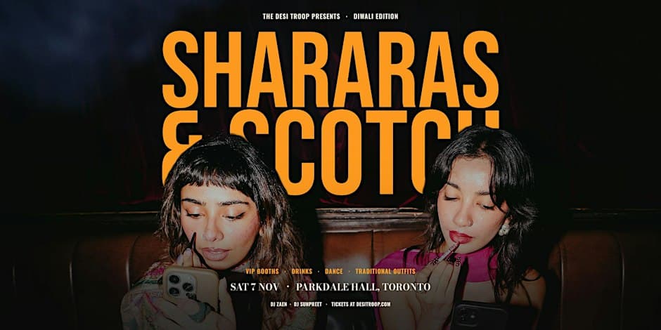 Shararas & Scotch: Diwali Edition flyer, The Parkdale Hall, 2026-11-07