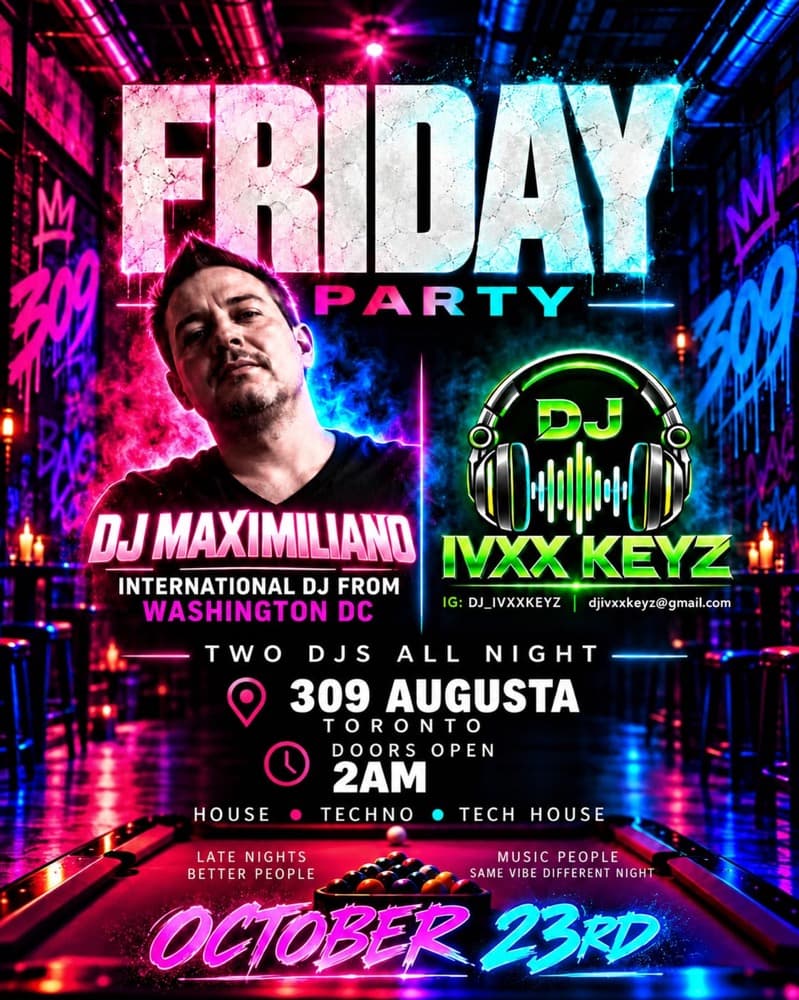 Shorty's Extended Play: Maximiliano / IVXXKEYS flyer, a location given as "309 Shorty's Ave.", 2026-10-24
