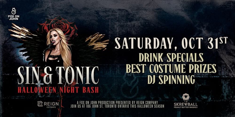 Sin & Tonic: Halloween Night Bash flyer