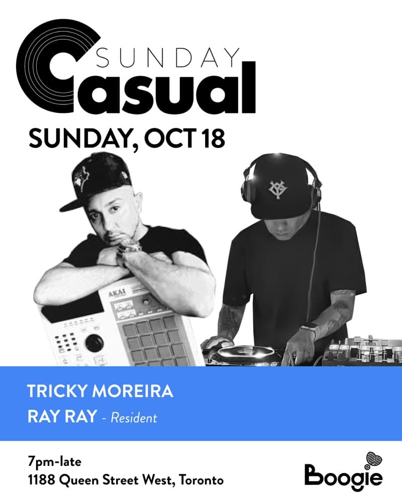Sunday Casual w. Tricky Moreira, Ray Ray flyer