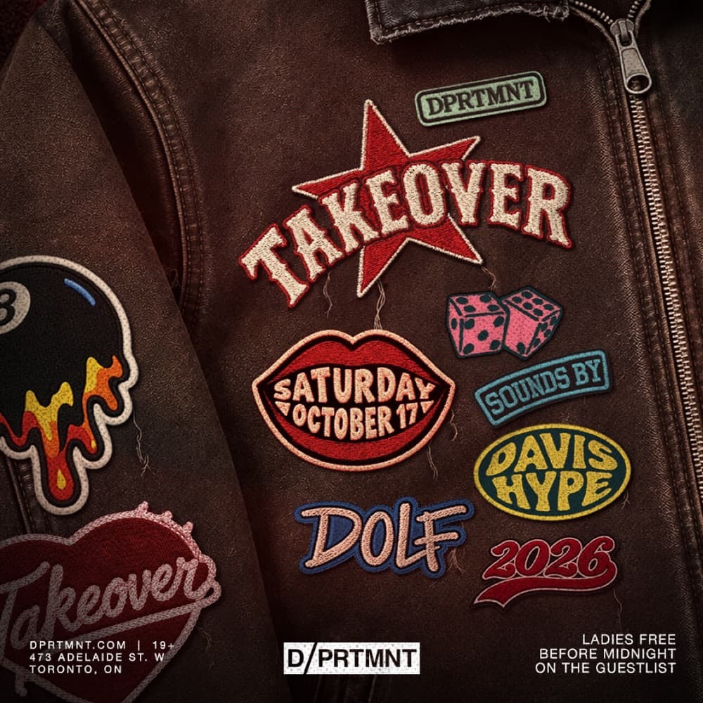 Takeover Saturday with DOLF & Davis Hype flyer, DPRTMNT, 2026-10-17