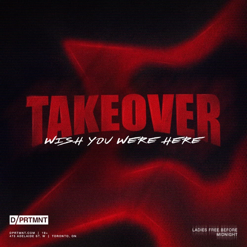 Takeover Saturdays flyer, DPRTMNT