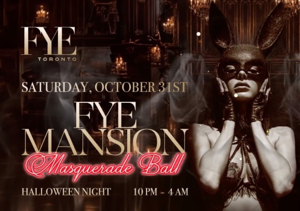 FYE Mansion Masquerade Ball flyer: Saturday, October 31st, Halloween night, 10 p.m. to 4 a.m.