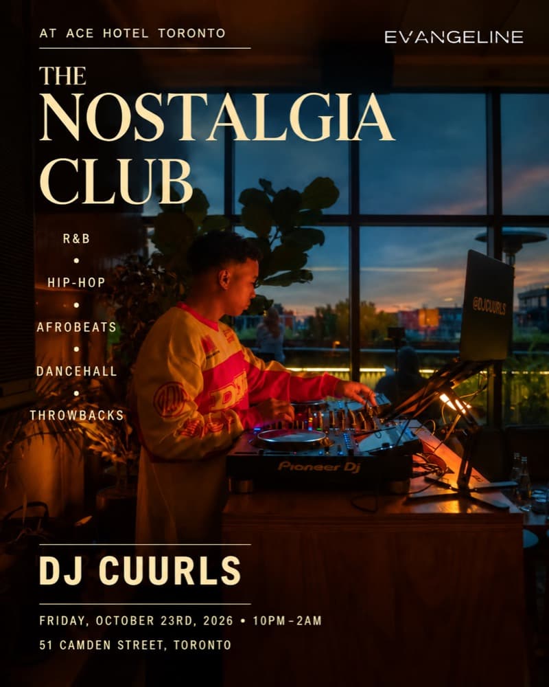 The Nostalgia Club flyer, Evangeline, 2026-10-23