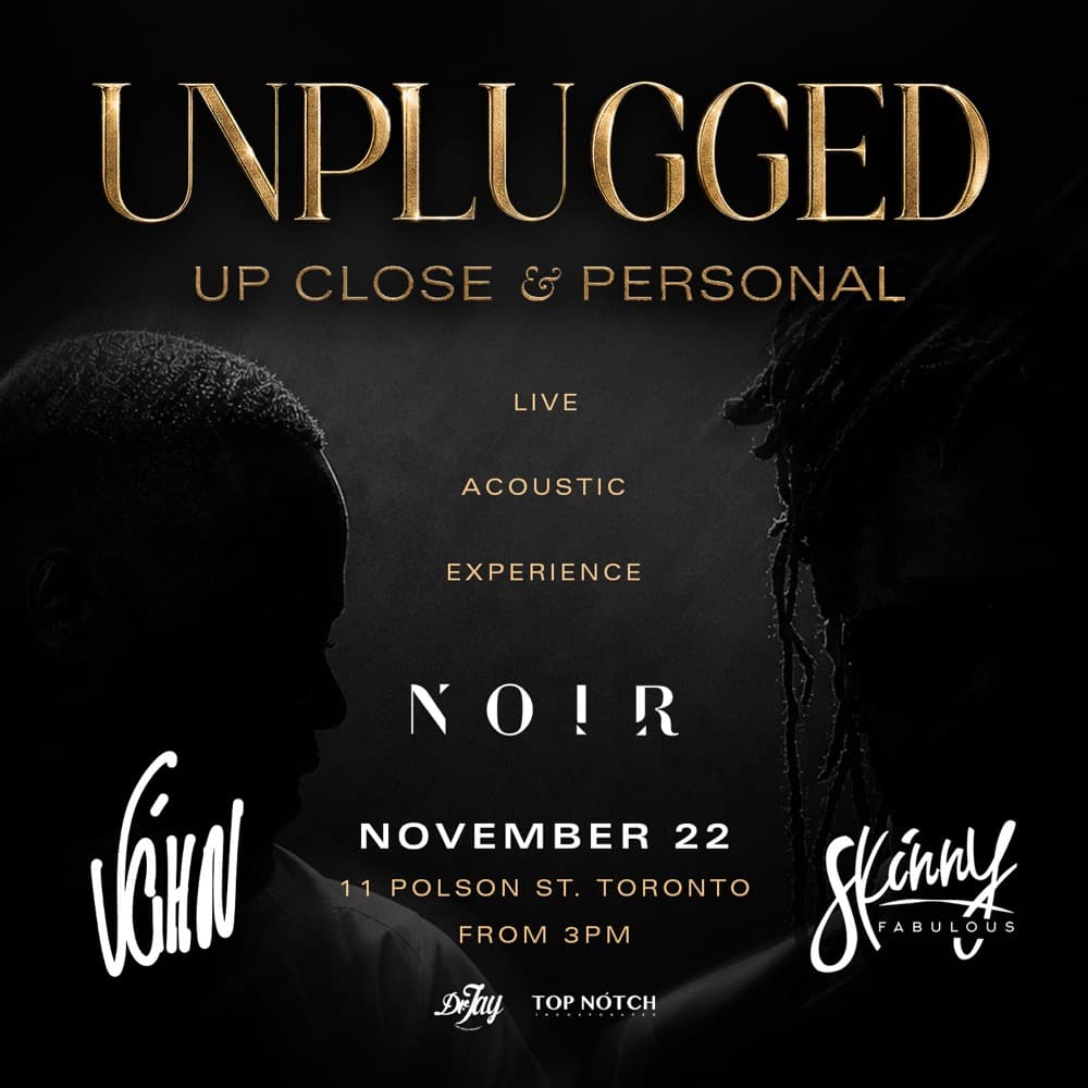 Unplugged Up Close & Personal flyer, V'ghn and Skinny Fabulous, Noir, November 22 from 3 p.m.