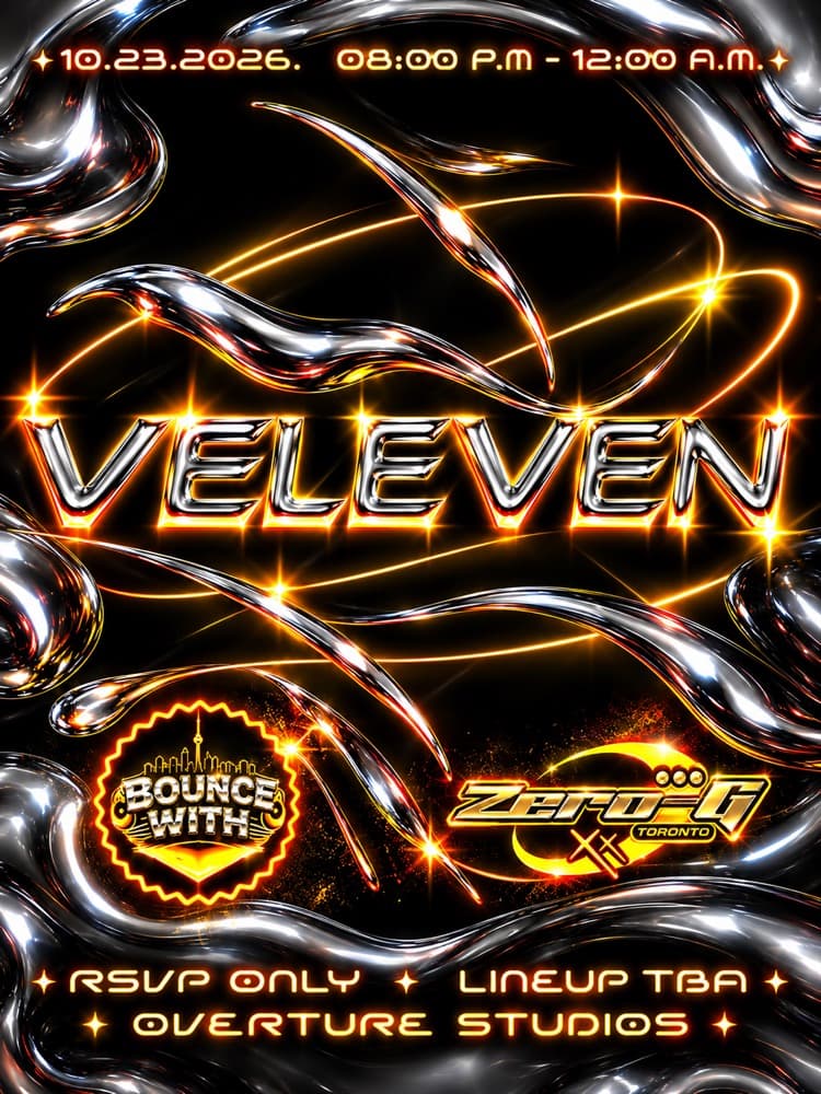 VELEVEN flyer, Overture Studios, 2026-10-23