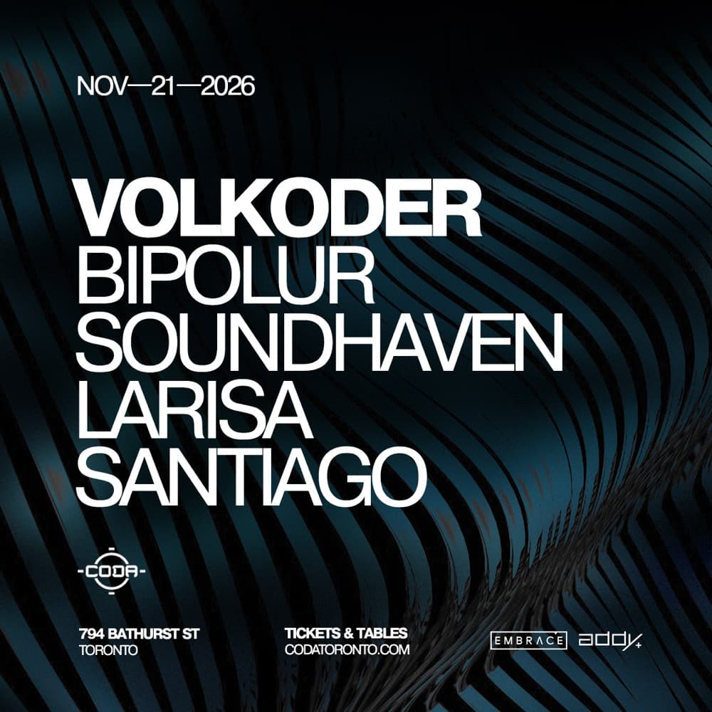 Volkoder, Bipolur, Soundhaven, Larisa, Santiago flyer, CODA, Nov 21 2026