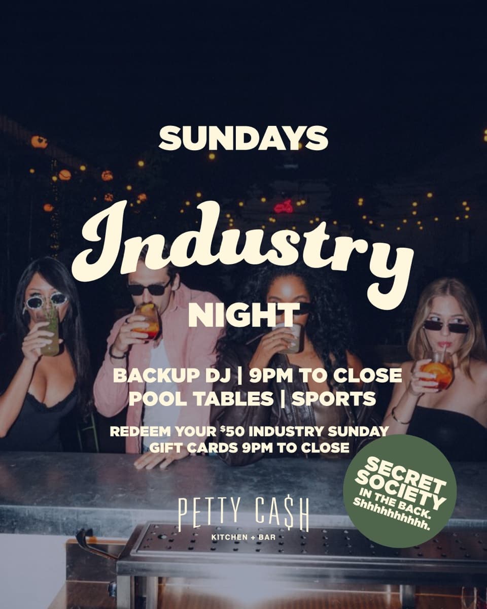 Industry Night at Petty Cash flyer, Petty Cash